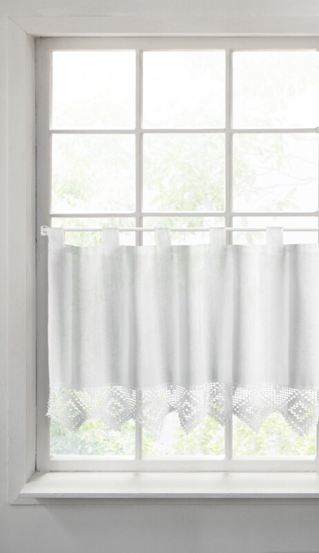 ArtFir Krátka záclona ISAAC PU | biela 150 x 60 cm