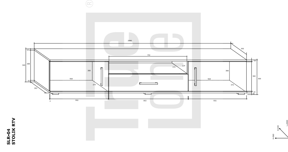 WIP TV skrinka SOLAR SLR 04 Farba: Craft tobaco / craft zlatý