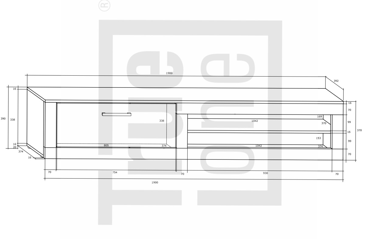 WIP TV stolík VIKI  | 04 Farba: Dub sonoma svetlá / dub sonoma tmavá