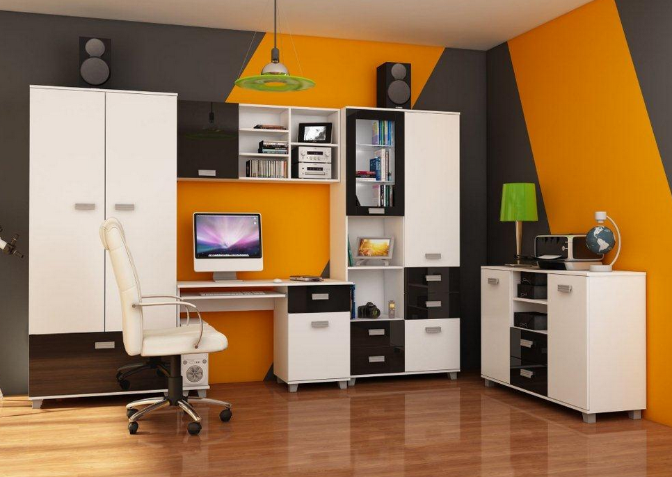 E-shop ArtCross Študentská izba SOLO II Farba: Biela / čierny lesk