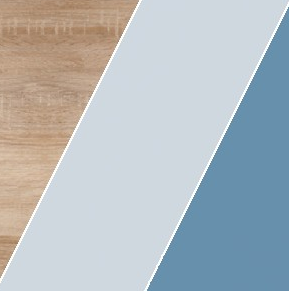 E-shop ArtCross Detská posteľ KITTY KIT-04 | s roštom Farba: Dub sonoma svetlá / blankytná / modrá