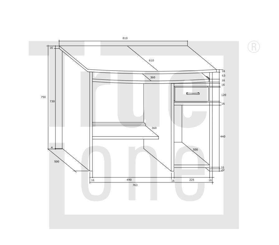 WIP PC stolík MEDIUM Farba: Dub artisan