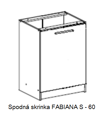 Tempo Kondela Kuchynská linka FABIANA / dub sonoma FABIANA: Spodná skrinka FABIANA S-60 / (ŠxVxH) 60x82x46 cm