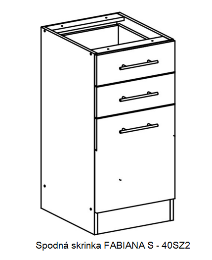 Tempo Kondela Kuchynská skrinka FABIANA S-40 SZ2 / dub sonoma FABIANA: Spodná skrinka FABIANA S-40 SZ2 / (ŠxVxH) 40x82x46 cm