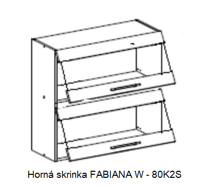 Tempo Kondela Kuchynská linka FABIANA / biela FABIANA: Horná skrinka FABIANA W-80 K2S / (ŠxVxH) 80x72x30 cm