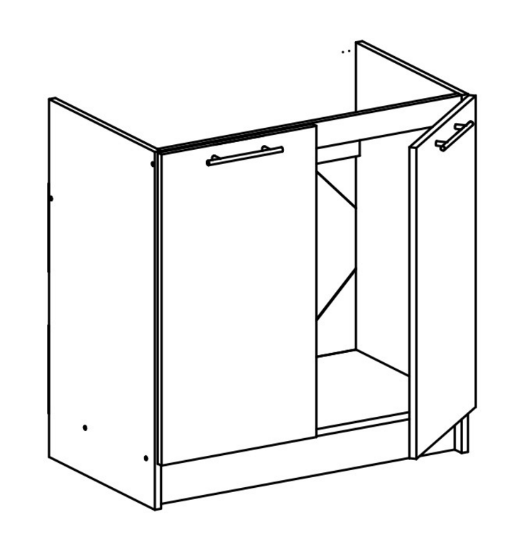Tempo Kondela Kuchynská linka FABIANA / biela FABIANA: Spodná skrinka FABIANA S-80 ZL / (ŠxVxH) 80x82x46 cm