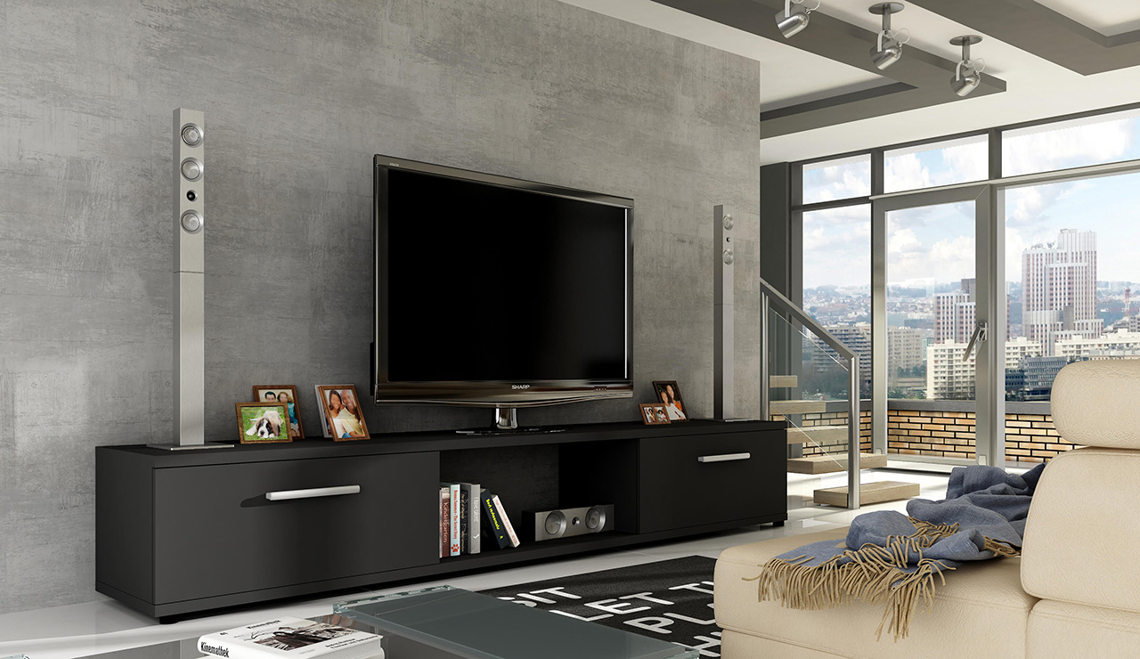 ArtAdrk TV stolík ARIDEA | čierna Farba: čierny mat / Ar01