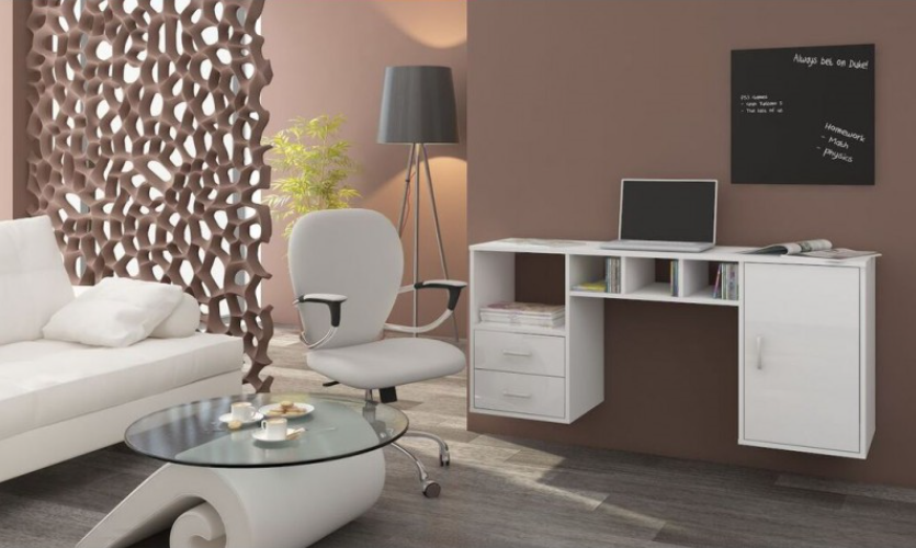 E-shop ArtCross Závesný PC stolík Hanger Farba: Biela / biely lesk