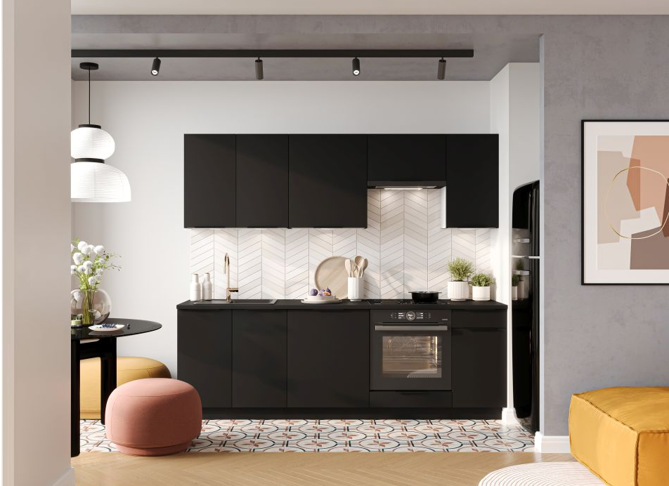 Artstolk Kuchynská linka MINA | čierna 240 cm