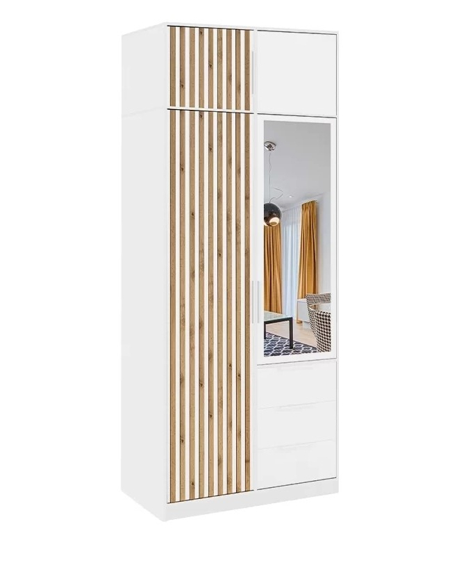 ArtStol Šatníková skriňa BALI LUX D2 s nadstavcom | biela