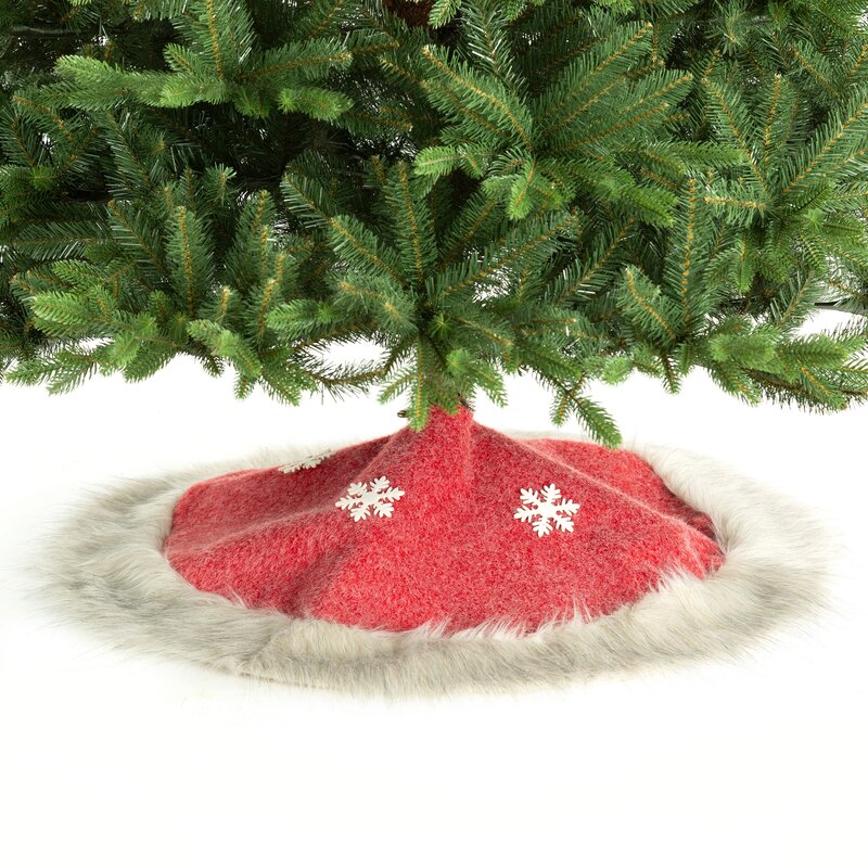 ArtFir Vianočný koberec pod stromček 417B | červená 100 cm