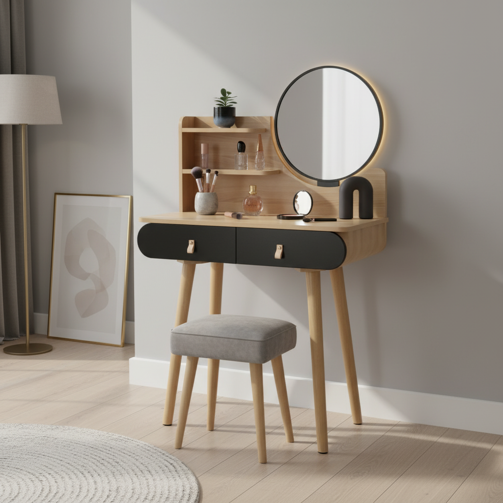 ArtJum Toaletný stolík SCANDI čierna | CM-324299