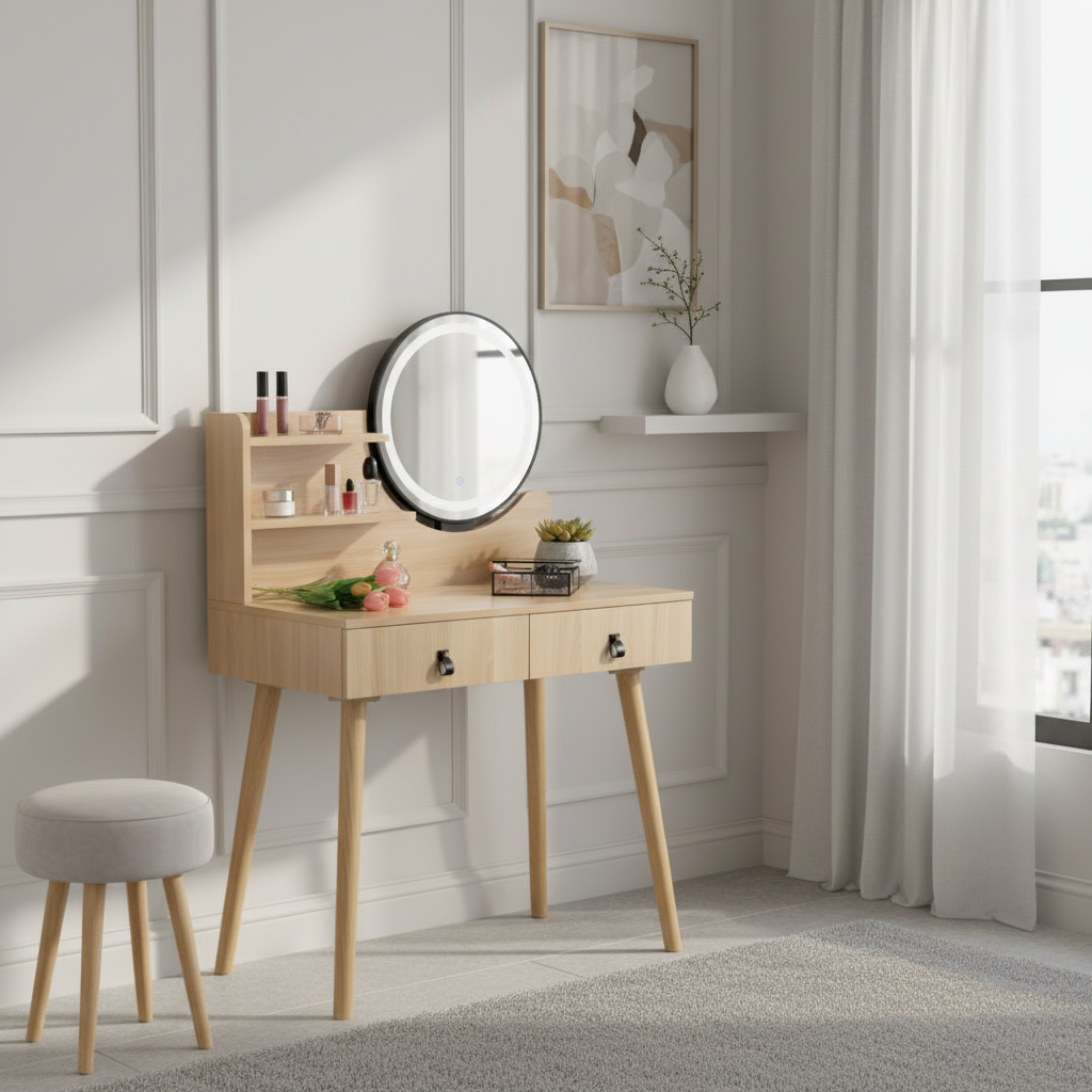 ArtJum Toaletný stolík SCANDI 3 béžová | CM-324343