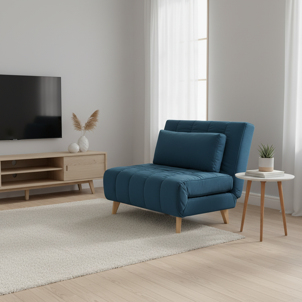 Signal Rozkladacie kreslo BILLY VELVET | modrá