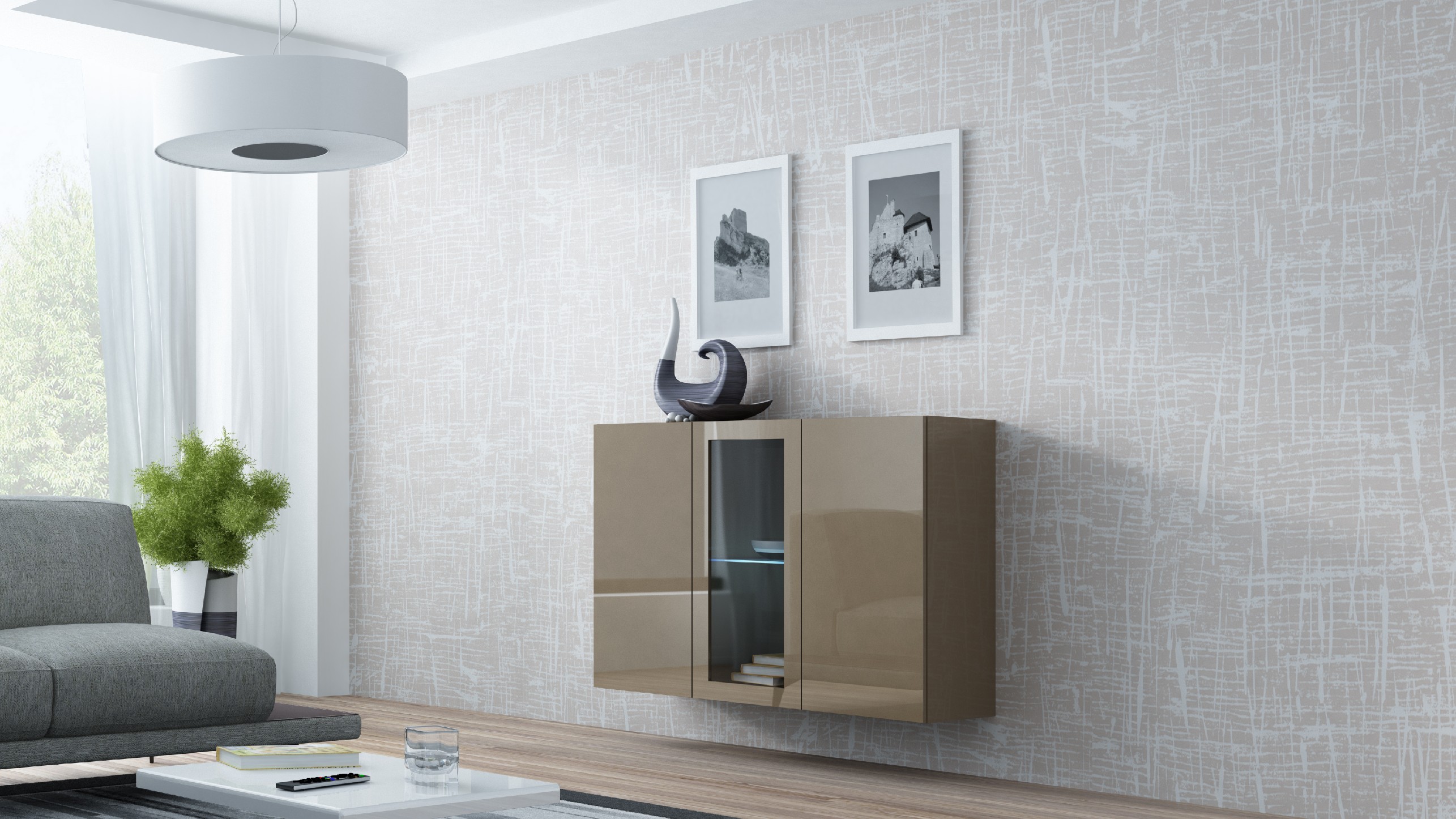Artcam Komoda VIGO latte / latte vysoký lesk