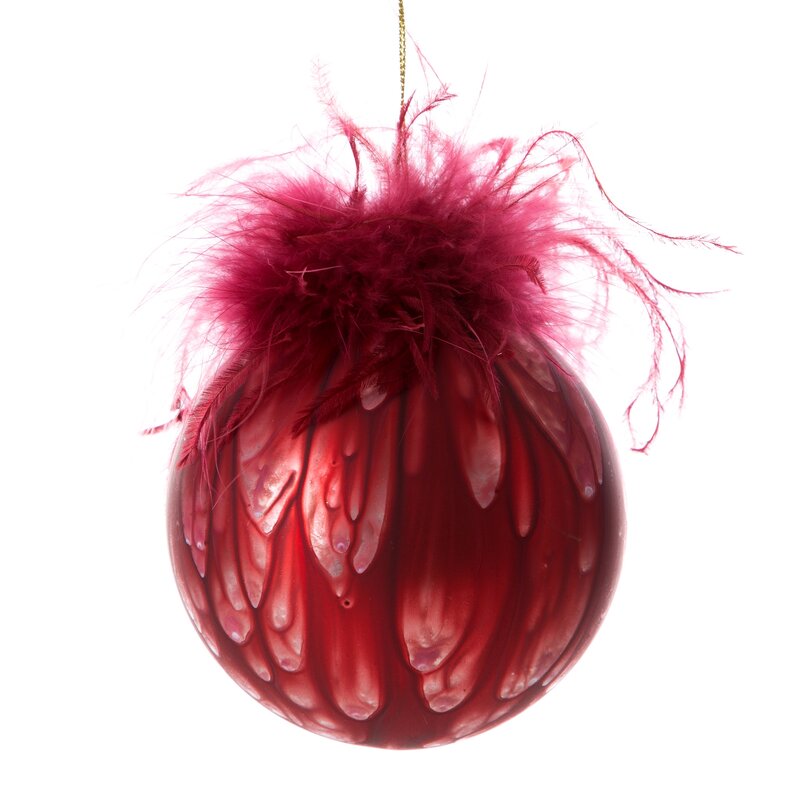 ArtFir Vianočná dekorácia GUĽA 492B | sklenená červená 10 cm