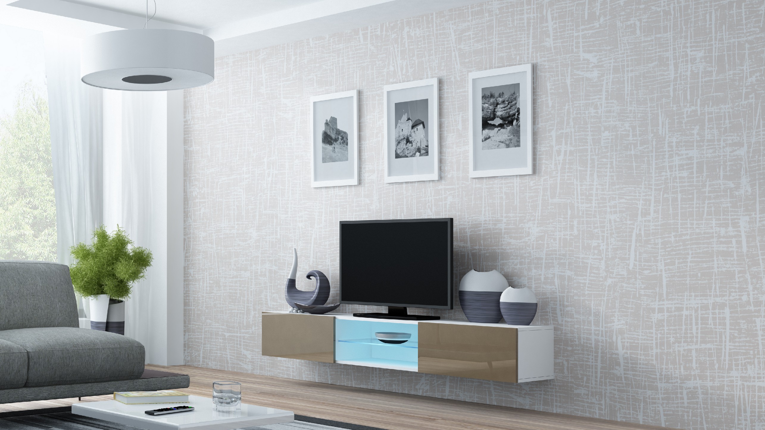 Artcam RTV Vigo / glass / biela-latte lesk