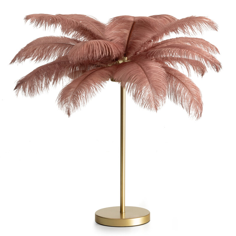 ArtFir Stolná lampa FERI | púdrovoružová/šampaň 65 x 68 cm