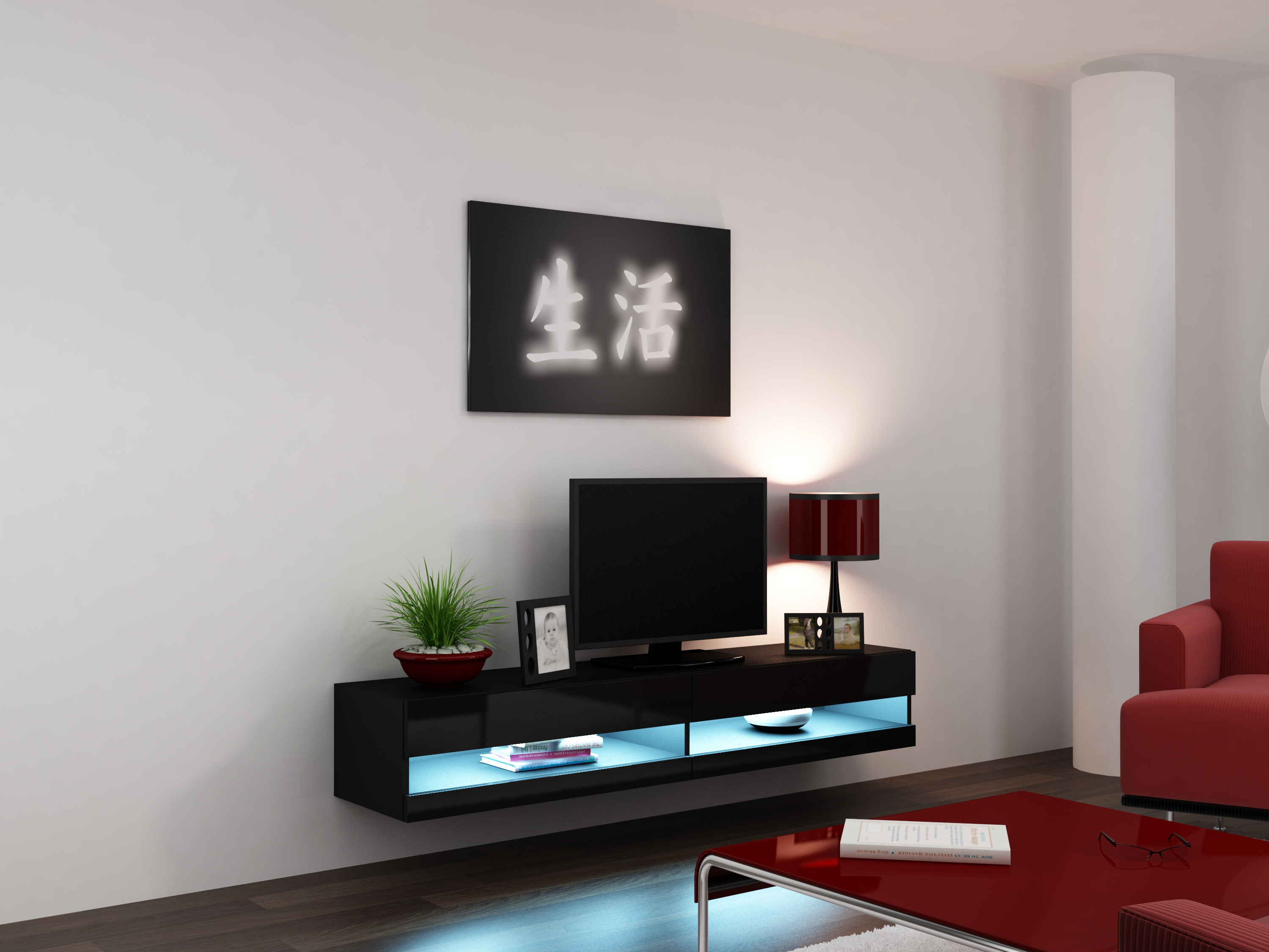 Artcam RTV stolík VIGO NEW čierny/čierny lesk
