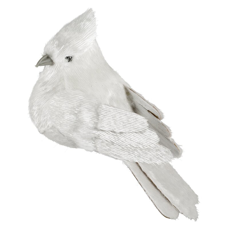 ArtFir Vianočná dekorácia VTÁČIK 322F | biela 6 x 13 cm