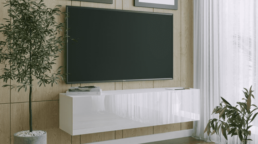 ArtExt Závesný TV stolík JOY | 150 cm Farba: R3 biely lesk