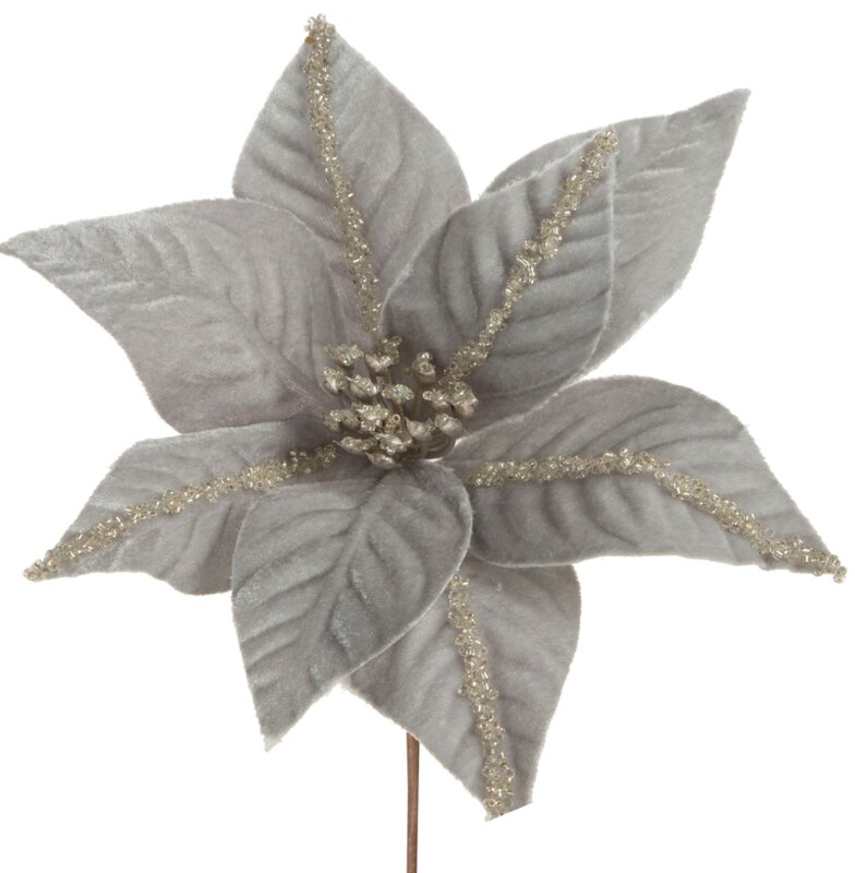 ArtFir Vianočný kvet 255 | strieborný 23 x 14 cm