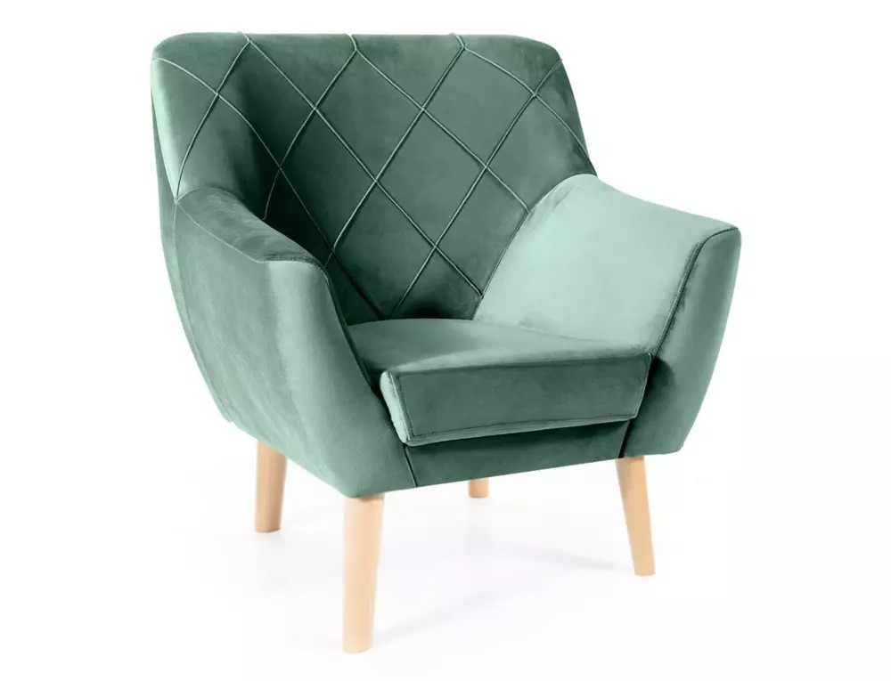 Signal Kreslo KIER 1 VELVET | buk Farba: Zelená / Bluvel 78
