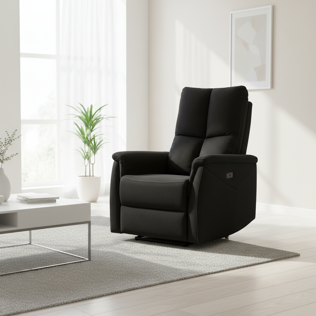 Signal Relaxačné masážne kreslo NEPTUN VELVET M | čierna