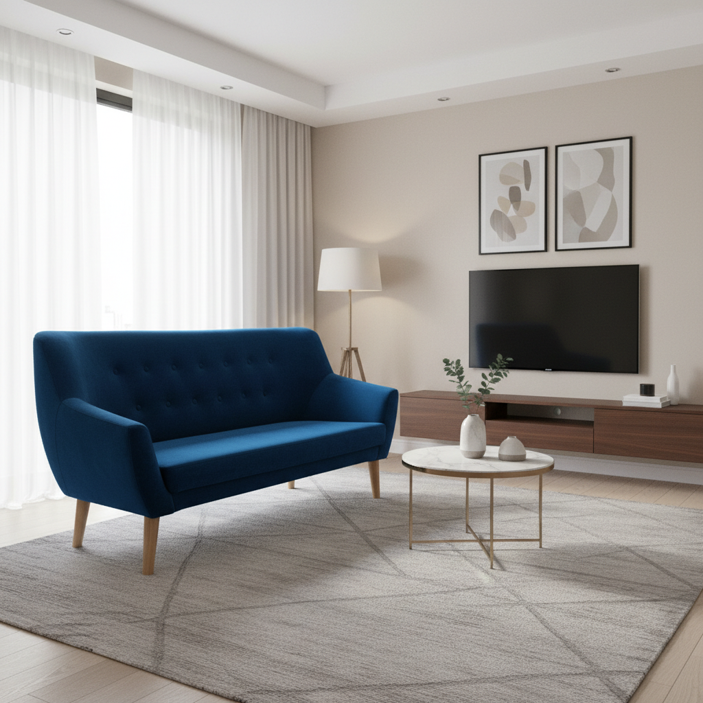 Signal Pohovka NORDIC 3 VELVET | modrá