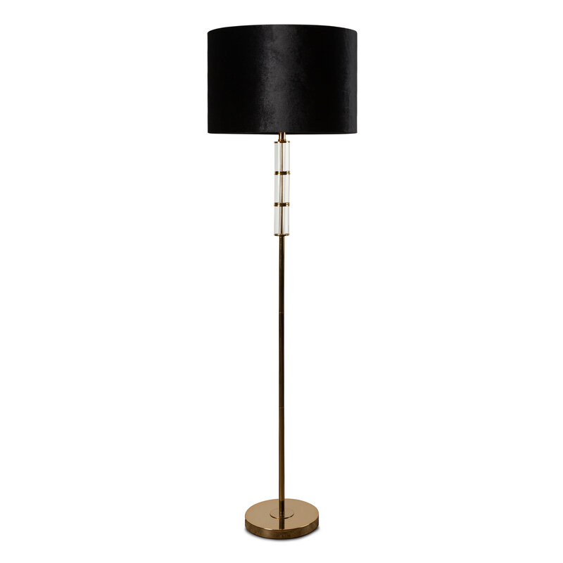 ArtFir Stojaca lampa BENA 01 | čierna/zlatá 46 x 31 x 163 cm