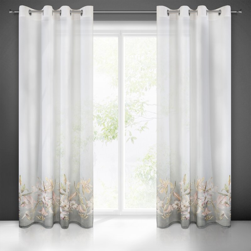 ArtFir Záves PAMELA K | biela/strieborná 140 x 250 cm