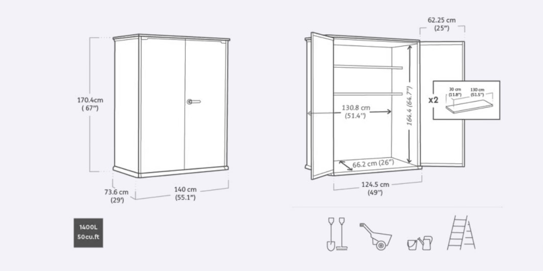 KETER Záhradná skrinka SECTION BOX 1400L | orech
