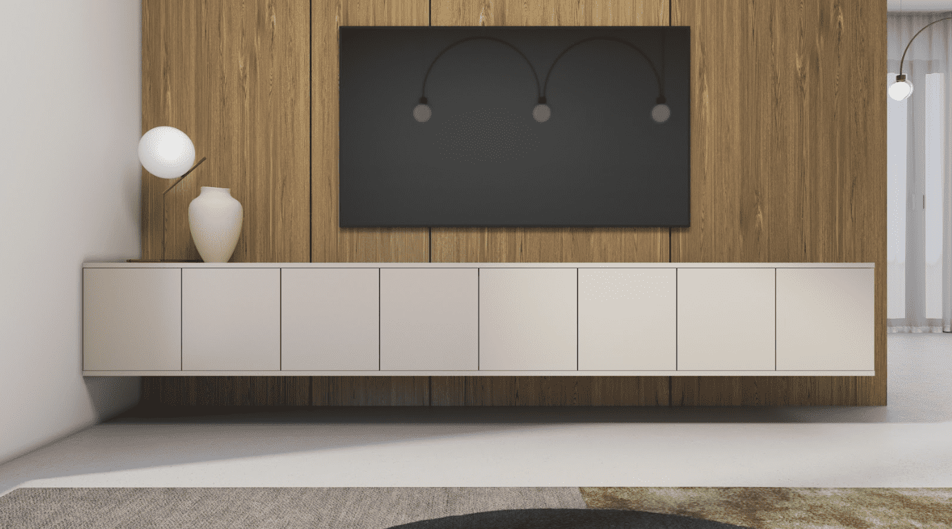 ArtPK Závesný TV stolík BIANCO | 280 cm