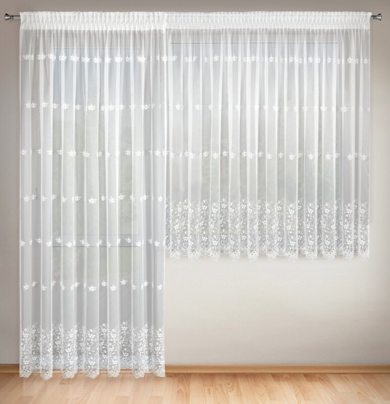 ArtFir Súprava záclon LILAC P | biela 400 x 160 cm a 200 x 250 cm