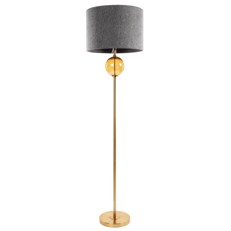 ArtFir Stojaca lampa LEONA 05 | sivá/zlatá 46 x 31 x 165 cm