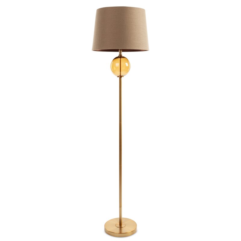 ArtFir Stojaca lampa LEONA 08 | tmavohnedá/zlatá 36 x 44 x 165 cm