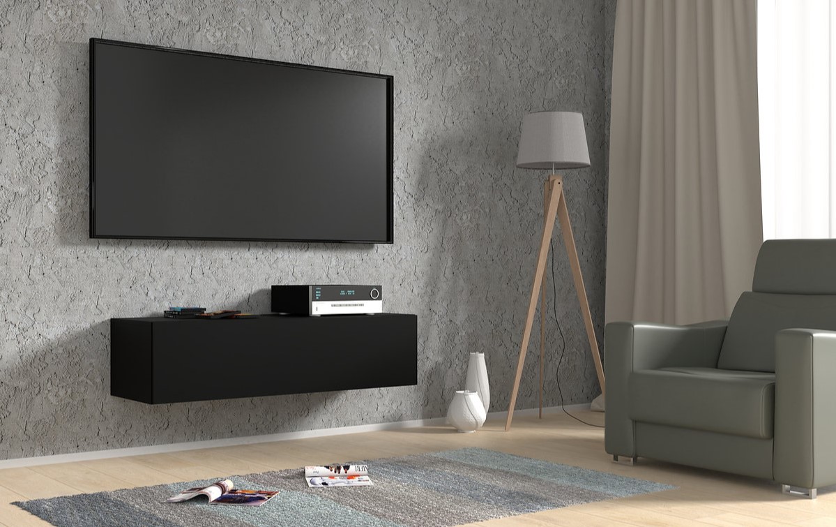 ARTBm Závesný TV stolík BINGO 120 cm | čierny mat