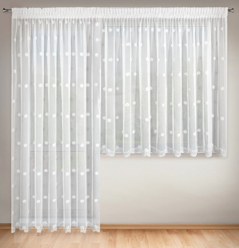 ArtFir Súprava záclon DAISY P | biela 400 x 160 cm a 200 x 250 cm