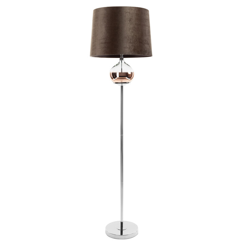 ArtFir Stojaca lampa AMORA 01 | tmavohnedá/strieborná 38 x 157 cm