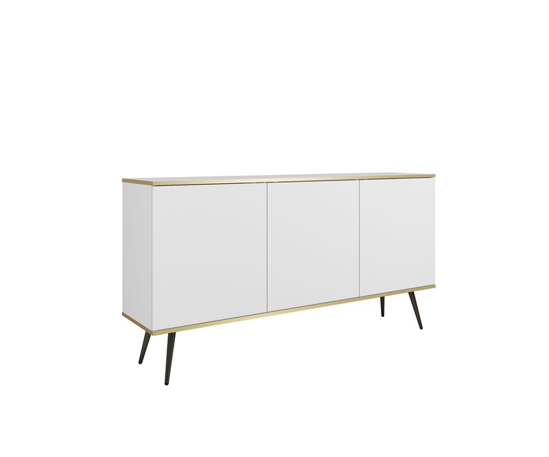 ArtPS Komoda BIJOU K-160 | biela / čierne nohy