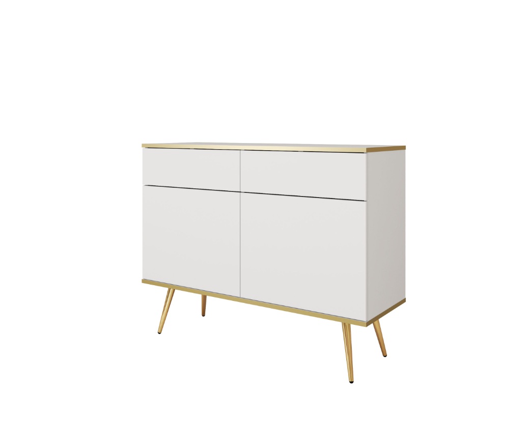 ArtPS Komoda BIJOU KSZ-107 | biela / zlaté nohy