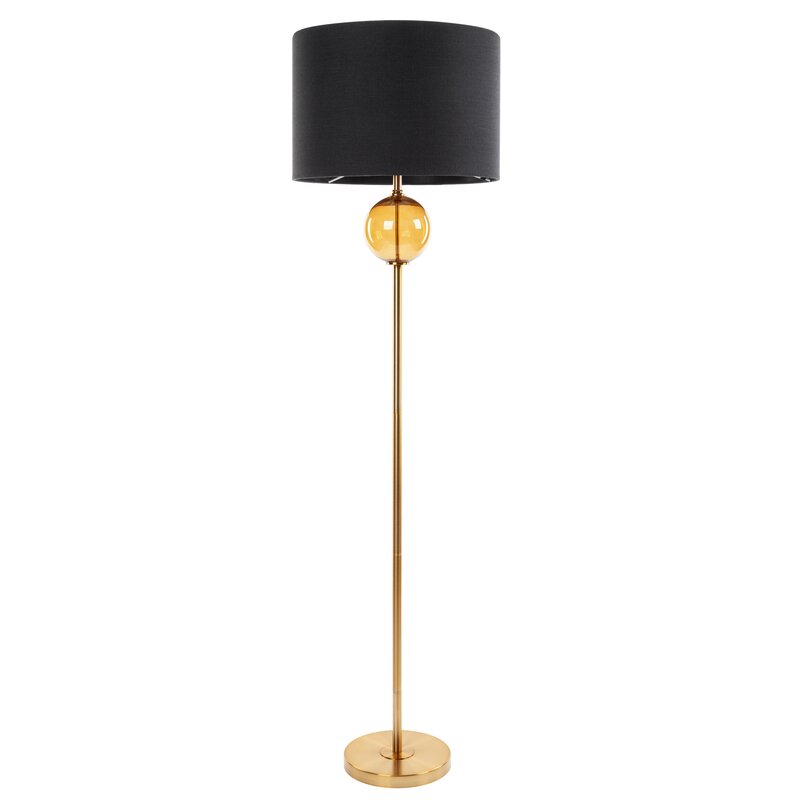 ArtFir Stojaca lampa LEONA | čierna/zlatá 46 x 165 cm