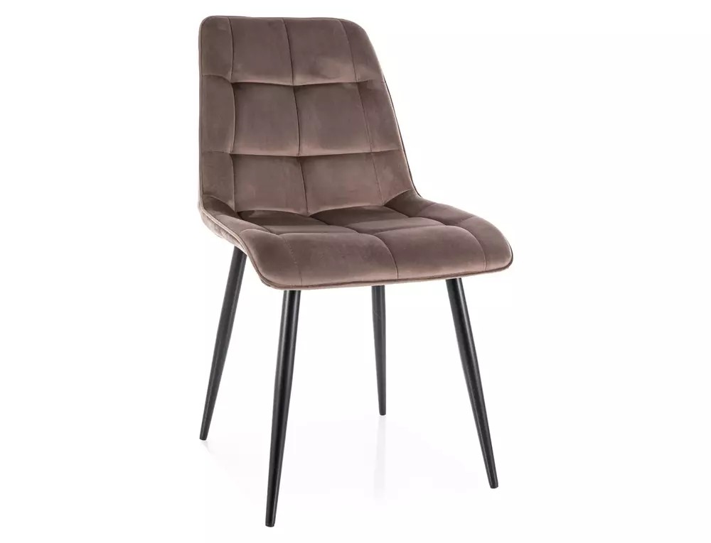 Signal Jedálenská stolička CHIC VELVET | čierny mat nohy Farba: cappuccino BLUVEL 38