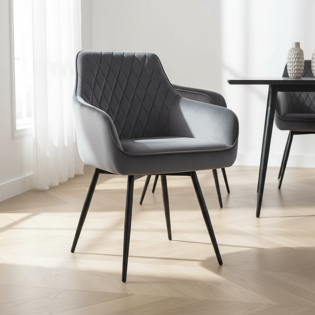 Signal Jedálenská stolička MARLO VELVET | sivá