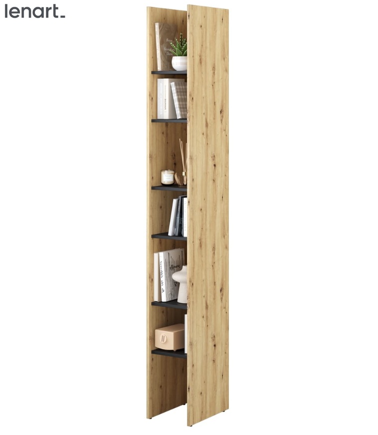 Dig-net nábytok Regál Lenart BED CONCEPT BC-24 | dub artisan / čierna