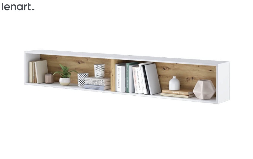 Dig-net nábytok Polica Lenart BED CONCEPT BC-30 | biela / dub artisan