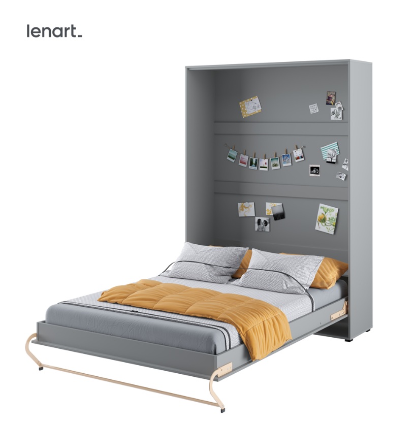 Dig-net nábytok Sklápacia posteľ Lenart Concept PRO CP-02 sivá | 120 x 200 cm