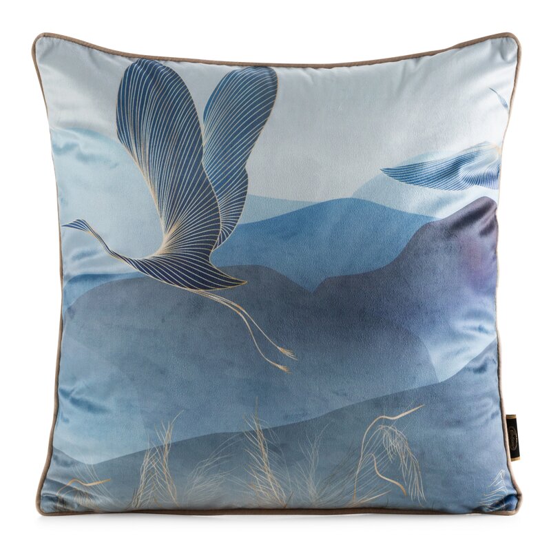 ArtFir Obliečka na vankúš VELVET 160 | biela/modrá 45 x 45 cm