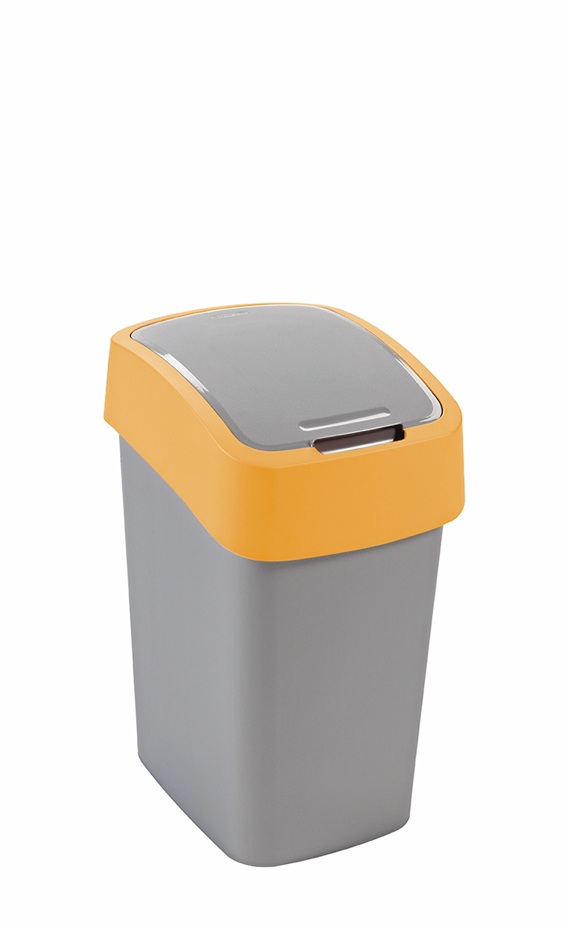 CURVER Odpadkový kôš FLIP BIN 9l | strieborná / žltá