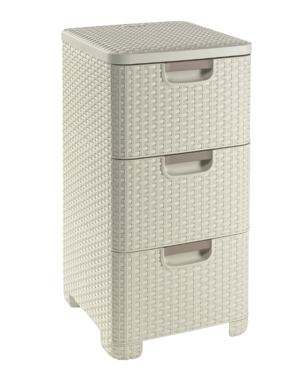 CURVER Zásuvkový regál STYLE 3x14L | béžová